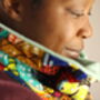 African Patchwork Organic Cotton Fleece Snood Scarf, thumbnail 2 of 9