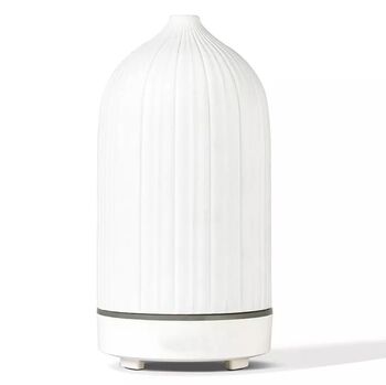 Striped Ceramic Electric Aromatherapy Diffuser White, 2 of 3