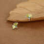 Sterling Silver Ginkgo Leaf Stud Earrings, thumbnail 4 of 11