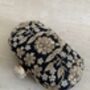 Black Handcrafted Embroidered Pearl Oval Clutch Bag, thumbnail 7 of 10