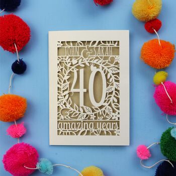 Ruby Wedding Anniversary Card 40 Amazing Years, 4 of 10