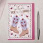 Cute Valentine Card With Cowboy Boots Pun For Boyfriend Or Husband, thumbnail 3 of 4