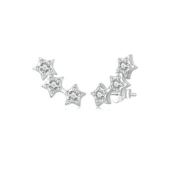 Christmas Sparkle Sterling Silver Crystal Star Earrings, 3 of 8