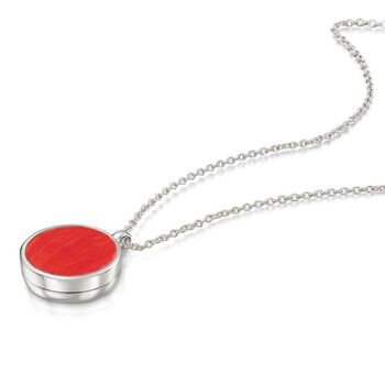 Coral Modern Round Locket – 925 Sterling Silver, 3 of 10