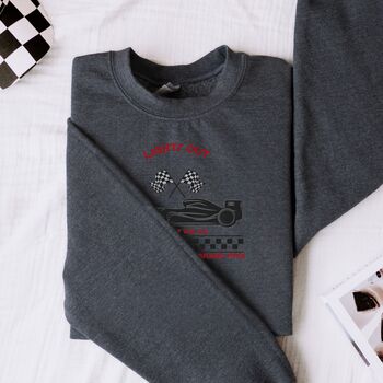 Personalised F1 'Lights Out' Racing Themed Sweatshirt, 2 of 6