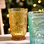 Set Of Four Vintage Colour Embossed Highball Tumblers, thumbnail 2 of 7