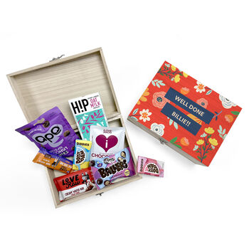 Personalised Vibrant Floral Vegan Chocolate Snacks Box, 2 of 6
