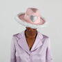 Baby Pink With White Fur Trim Fedora Hat, thumbnail 6 of 7