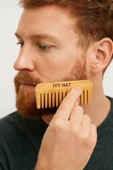 Ivy Nat Wooden Beard Comb With Gift Bag – Premium Grooming Accessory For Men, 2 of 3