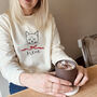 Personalised Cat And Bow Unisex Christmas Jumper, thumbnail 1 of 5