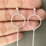 Silver Geometric Dangly Earrings, thumbnail 3 of 3