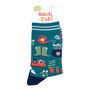 Women's Gardening Bamboo Socks Teal, thumbnail 3 of 4