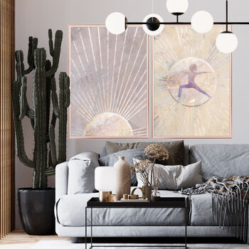 Two Boho Sun Yoga Bohemian Wall Art Prints, 4 of 5