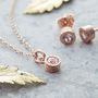 White Topaz Rose Gold Plated Silver Jewellery Set, thumbnail 1 of 8