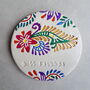 Henna Design Personalised Clay Coaster, thumbnail 1 of 3