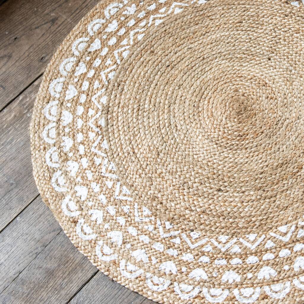 Modern Boho Round Jute Painted Rug By The Best Room