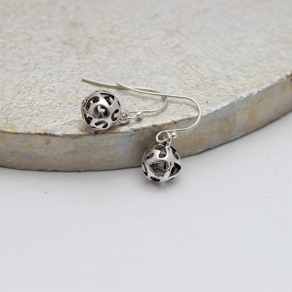 silver filigree ball earrings by bish bosh becca | notonthehighstreet.com