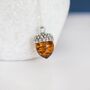 Sterling Silver Baltic Amber Acorn Necklace, thumbnail 2 of 12