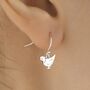 Chicken Drop Hook Earrings In Sterling Silver, thumbnail 1 of 10