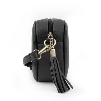 Personalised Vegan Leather Crossbody Bag In Black, 4 of 12