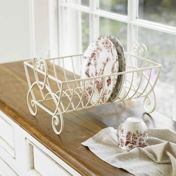 Country Cream Iron Plate Drainer Rack, 3 of 6