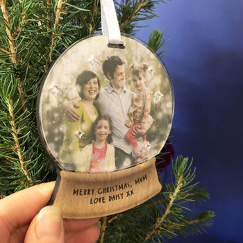 Snow Globe Photo Christmas Decoration, 2 of 9