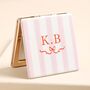 Personalised Name Stripe And Hearts Compact Mirror, thumbnail 3 of 5