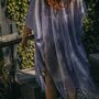 Lavender Viscose Metallic Tassel Kimono Beach Cover Up, thumbnail 3 of 3