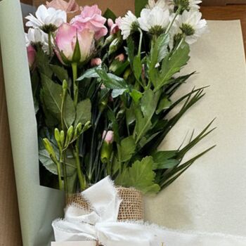 New Baby Letterbox Flower Box, Keepsake Ribbon And Print, 4 of 4