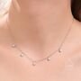 Sterling Silver Turquoise Blue Cz Charm Necklace, thumbnail 6 of 11