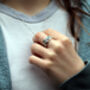 Silver And Gold Vermeil Blue Topaz Drum Ring, thumbnail 3 of 4