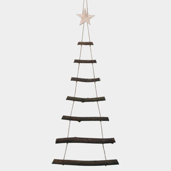 Rope Ladder Hanging Wooden Christmas Tree Decor, 2 of 3