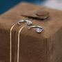 Cz Droplet Huggie Hoop Earrings In Sterling Silver, thumbnail 6 of 11