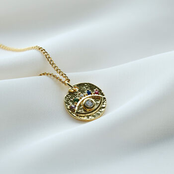 Nazar Evil Eye Protective 18ct Gold Plated Necklace, 2 of 9