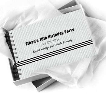 Personalised 18th Monochrome Birthday Guest Book, 6 of 8
