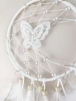 White Butterfly LED Dream Catcher For Her, 2 of 6