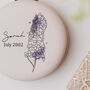 Birthflower Birthday Pocket Mirror With Personalised Name And Message, thumbnail 4 of 6