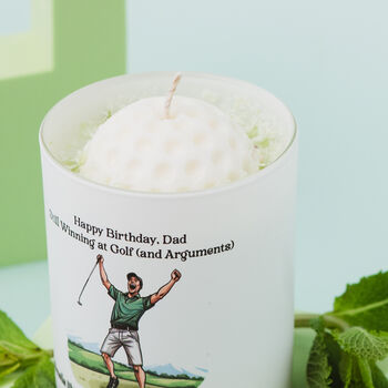 Personalised Golf Ball Candle – Outdoor Scent, 3 of 6