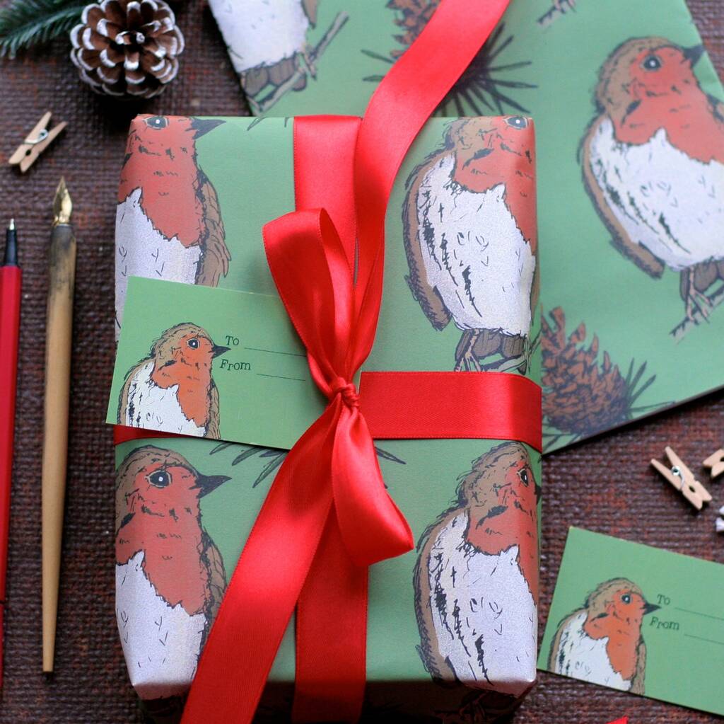 Woodland Robin Christmas Wrapping Paper, 1 of 6