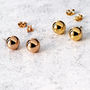 Rosegold Or Gold Ball 6mm Stud Earrings, thumbnail 1 of 9
