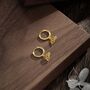 Sterling Silver Little Lotus Flower Huggie Hoops, thumbnail 5 of 10