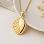 Personalised Solid 9ct Yellow Gold Filigree Milgrain Locket, thumbnail 3 of 12