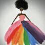 Birthday Card Girl Rainbow Dress Dancer Afro Hair, thumbnail 2 of 6