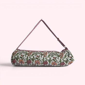 Yoga Mat Bag | White Garden Floral Print, 2 of 7