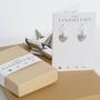 Grey Long Oval And Pearl Earrings, thumbnail 2 of 2