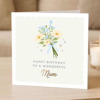 Personalised Birthday Card For Mum With Flowers, 2 of 7