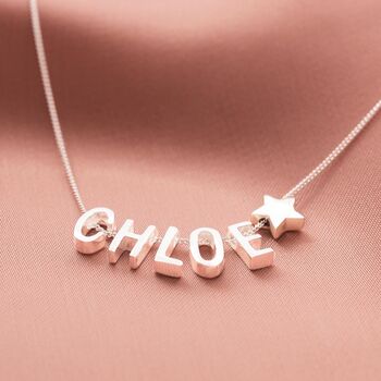 Sterling Silver Slide On Personalised Name Necklace, 3 of 12