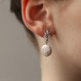 Art Deco Pearl Chrysler Drop Earrings, thumbnail 5 of 11