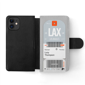 Personalised Leather La Design Wallet Flip Case, 4 of 9