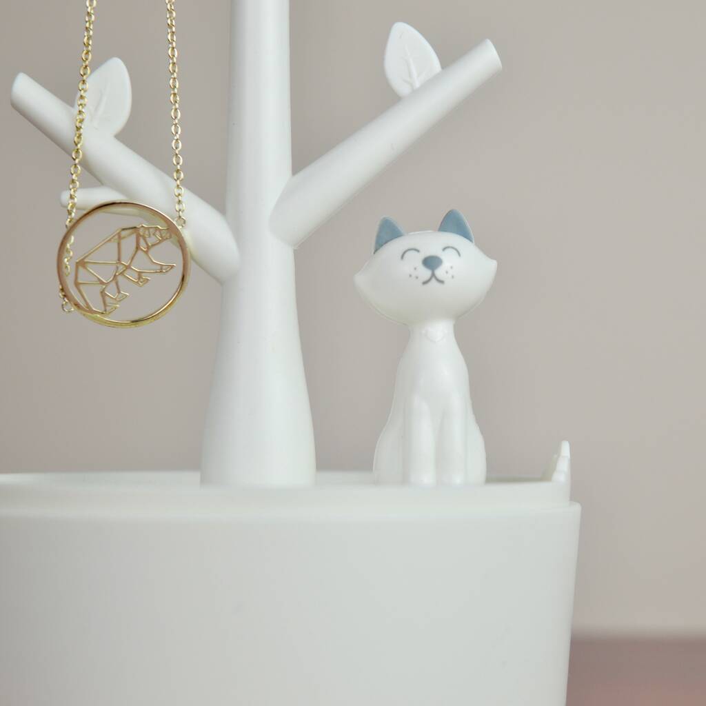 White Cat Jewellery Stand And Box By Not A Jewellery Box